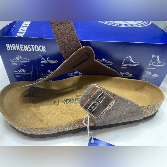 NEW Birkenstock Medina Mocca Birkoflo Leather Thong Slide Sandals Men’s 9,10 - Picture 10 of 11